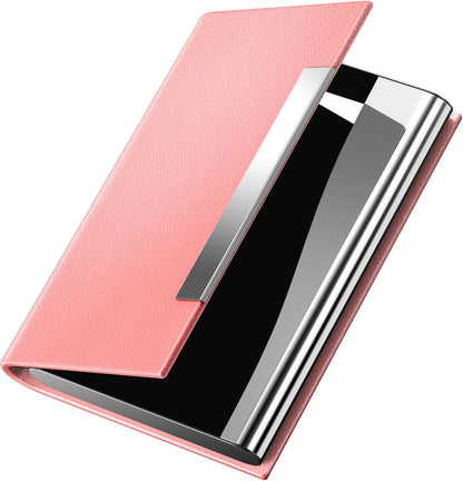 Padike Business Card Holder/ Case Professional PU Leather & Stainless Steel Multi Wallet Credit Card ID Case/Holder for Men & Women. (Black)