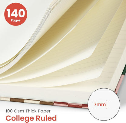 Taja Lined Spiral Notebook Journal for Women A5(5.8" × 8.3"), Cute Hardcover Notebook for Work, School & Note Taking, Pretty College Ruled Journal for Writing, 140 Pages, Sunset