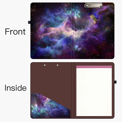 Hongri Clipboard Folio with Refillable Lined Notepad and Interior Storage Pocket for Students, Classroom, Office, Women, Man, Cute Custom Pattern, Size 12.8 x 9.2 in, Classic Flower