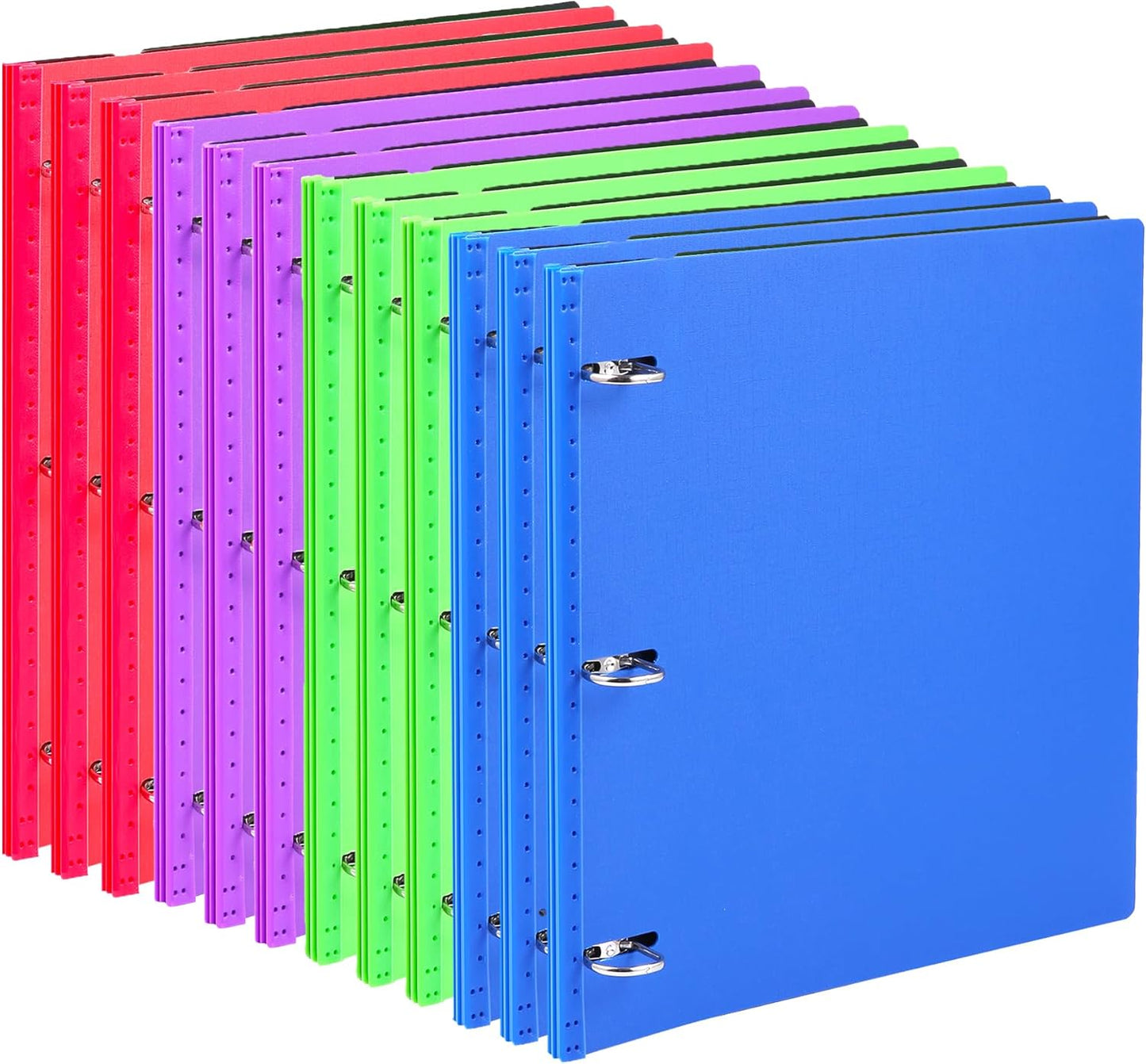 WOT I 1 Inch Telescoping 3 Ring Binder 4 Pack, Expandable Flexible Binder with Customizable Front Cover & Clear Catalog Pocket, Holds 225 Sheets, School Office Supplies, White