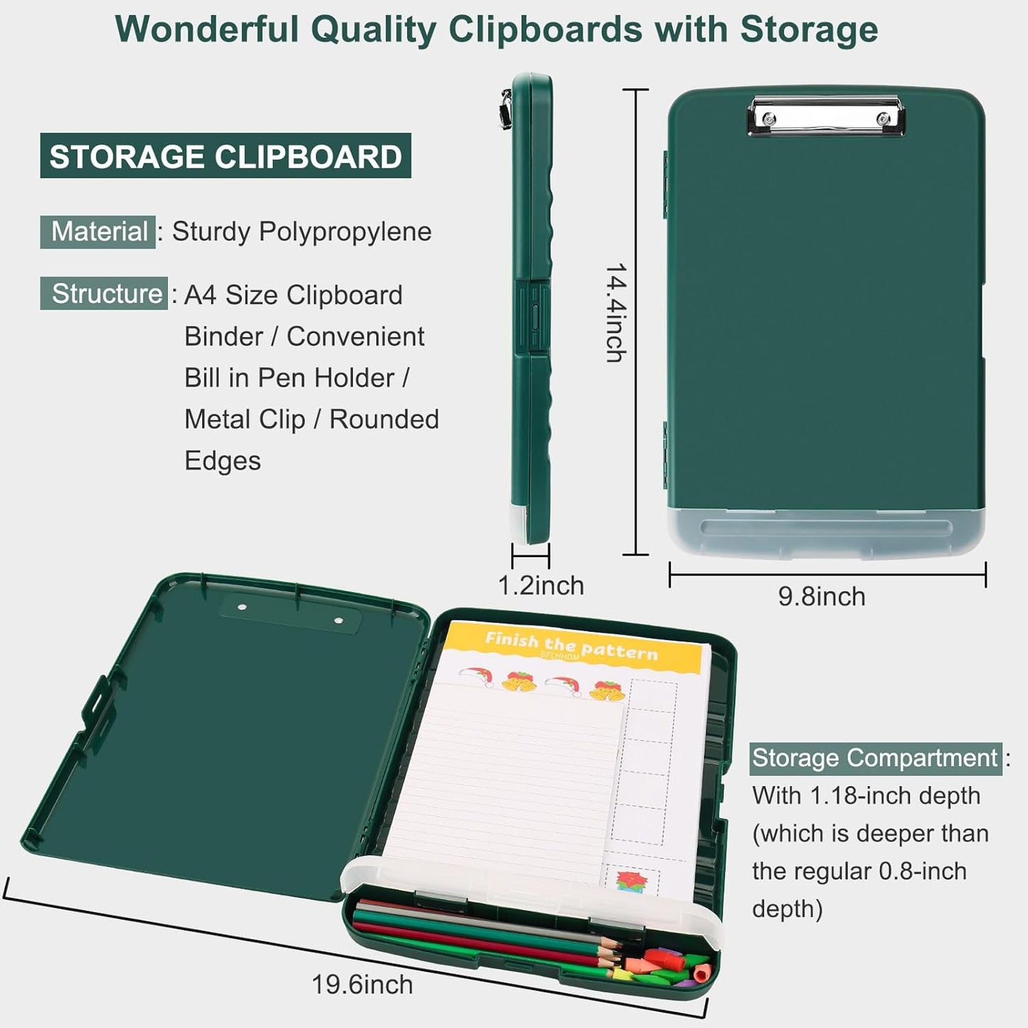 SFLHHDM Purple Clipboard, Clip Boards 8.5x11, Teacher Clipboards with Storage, Plastic Clipboard with Pen Holder, Clipboards Storage for Women Teachers Work, School & Office Supplies