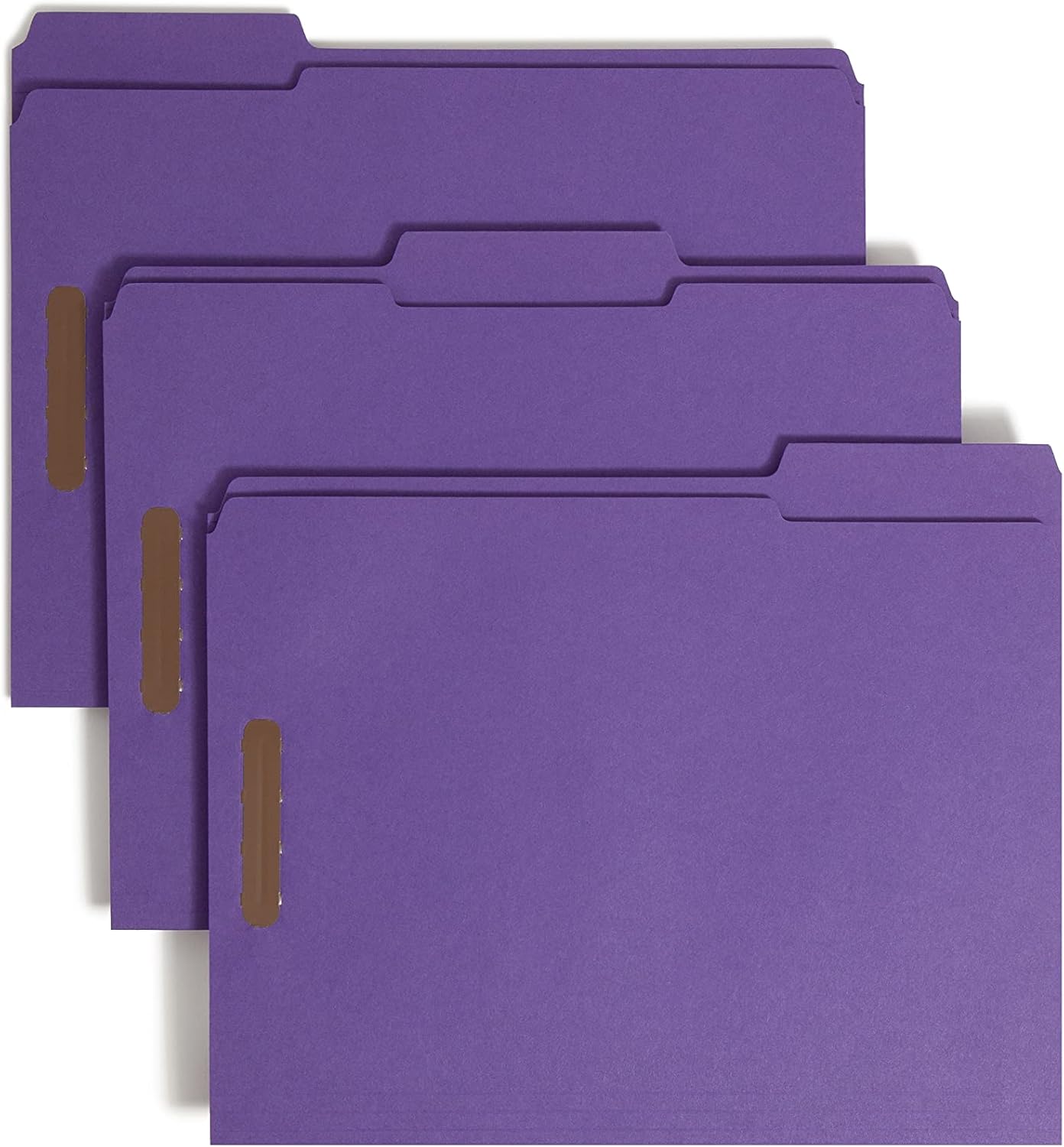 Smead Fastener File Folders, Reinforced 1/3-Cut Tabs, 2 Fasteners, Letter Size, Blue, 50 per Box (12040)