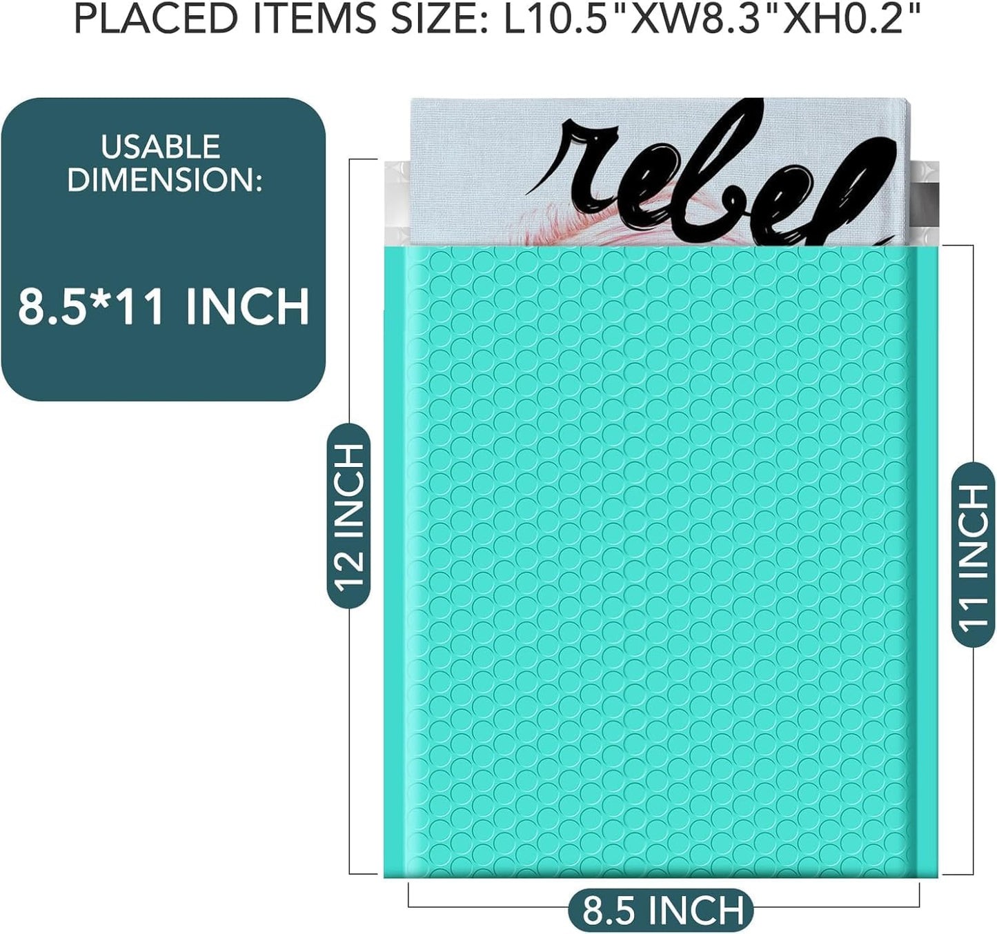 Metronic Bubble Mailers 8.5x12" 40 Pack Black Padded Envelopes Usable Size 8.5 x 11" Strong Adhesion Bubble Envelopes Medium Mailing Envelopes Bubble Padded for Small Business Shipping Books Clothes