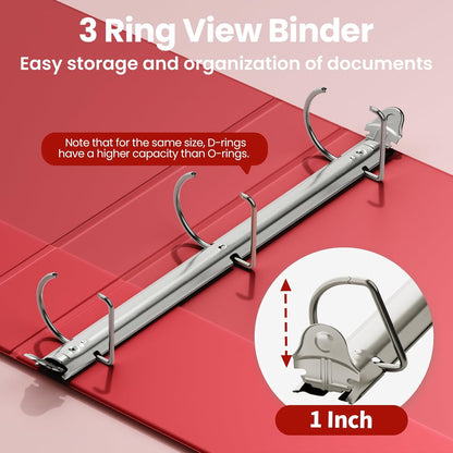 SUNEE 3 Ring Binder 2 Inch, Clear View Binder Three Ring PVC-Free (Fit 8.5x11 Inches) for School or Office Supplies, Light Purple, 1 Pack