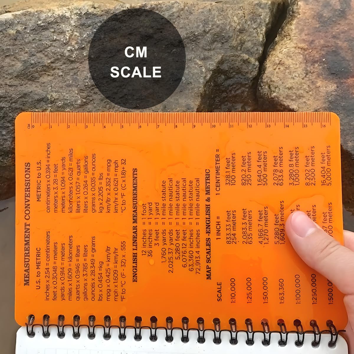 2PCS Geological Graph Weatherproof Spiral Notebooks 4.8"x7" with All Weather Stone Paper and Waterproof PVC Cover, 100 Pages per Pocket Notepad, A6 Medium Size Steno Pads (Geological, Blue)