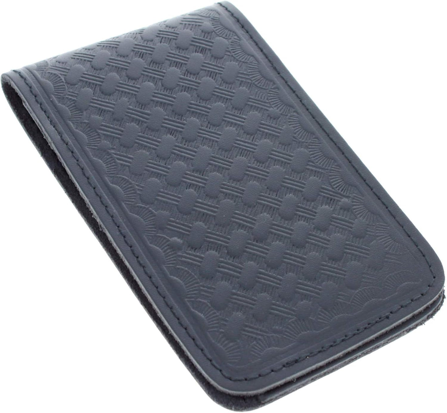 Minimalist 3x5" Leather Memo Pad Cover Notepad Holder Police Gear, Smooth Black