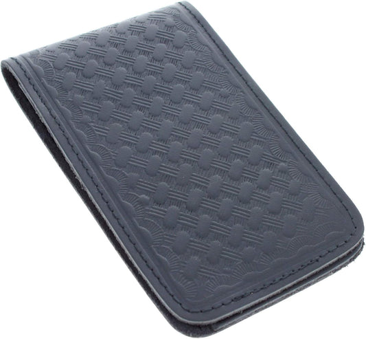 Minimalist 3x5" Leather Memo Pad Cover Notepad Holder Police Gear, Smooth Black