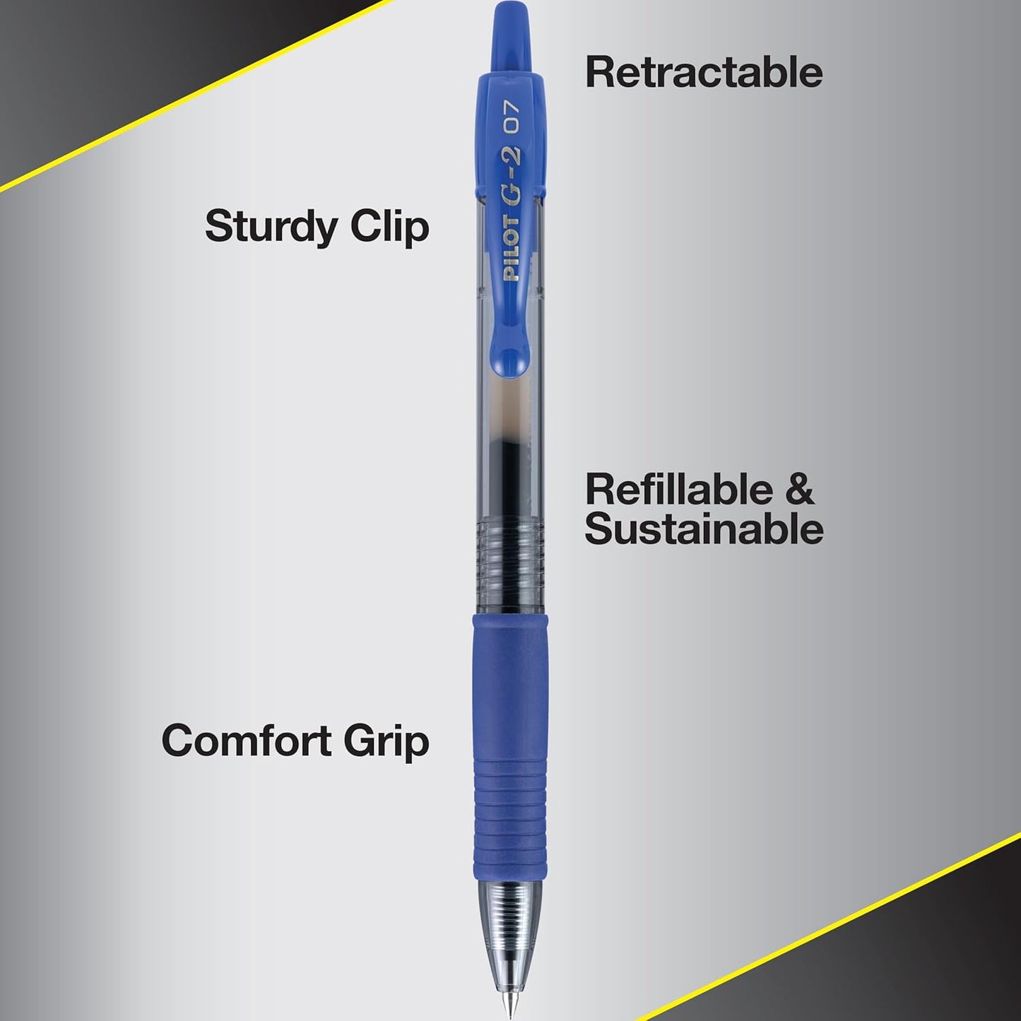 Pilot G2 Premium Gel Pens, Black Pens, Bold Point 1 mm, Tub of 48, Black