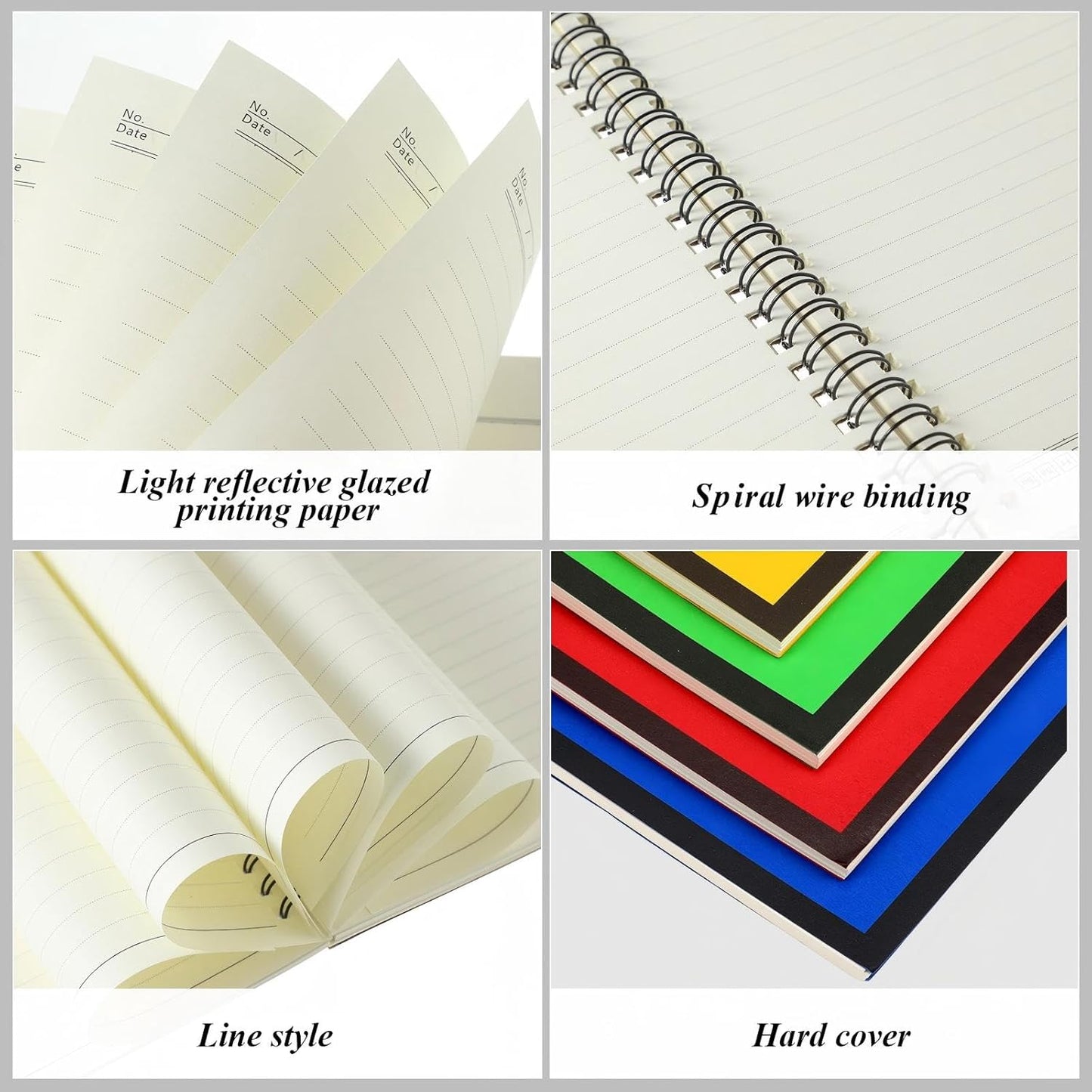 Leelosp 12 Pack Small Spiral Notebook Lined Spiral Journal College Ruled Notebook Wire Bound Kraft Cover, 120 Pages for Work (Multicolor,5.5 x 8.3 Inch)