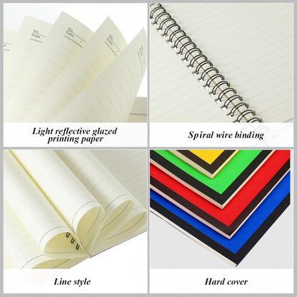 Leelosp 12 Pack Small Spiral Notebook Lined Spiral Journal College Ruled Notebook Wire Bound Kraft Cover, 120 Pages for Work (Multicolor,5.5 x 8.3 Inch)