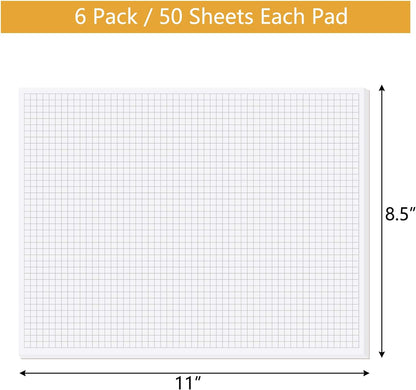 zmybcpack 6 Pack Blank White Memo Pads 8.5X11 Inch Unlined Note Pad Scratch Pads for Office, School, and Home Use (Each Pad 50 Sheets)