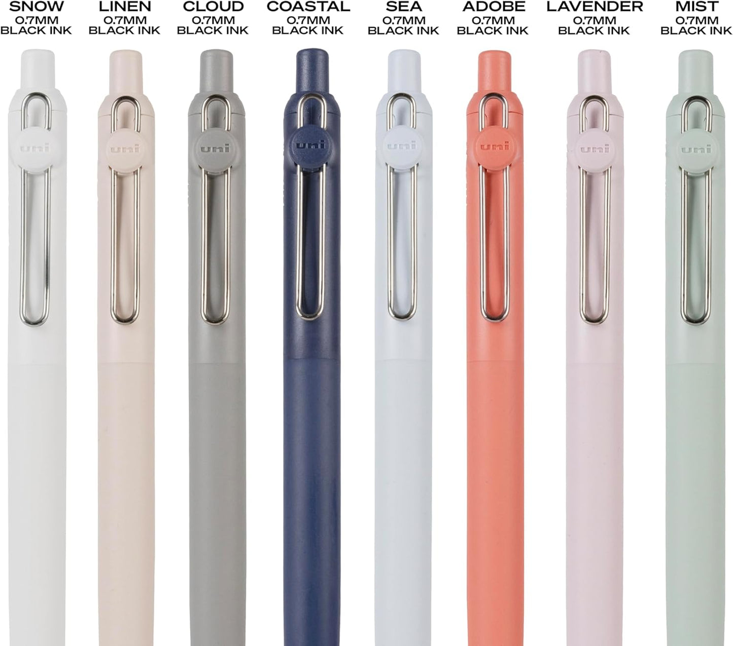uni-ball Zento Gel Ink Rollerball Pens, 4 Black Medium Point Smooth Writing Pens, Colored Japanese Pens, Muted Colors