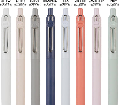 uni-ball Zento Gel Ink Rollerball Pens, 4 Black Medium Point Smooth Writing Pens, Colored Japanese Pens, Muted Colors