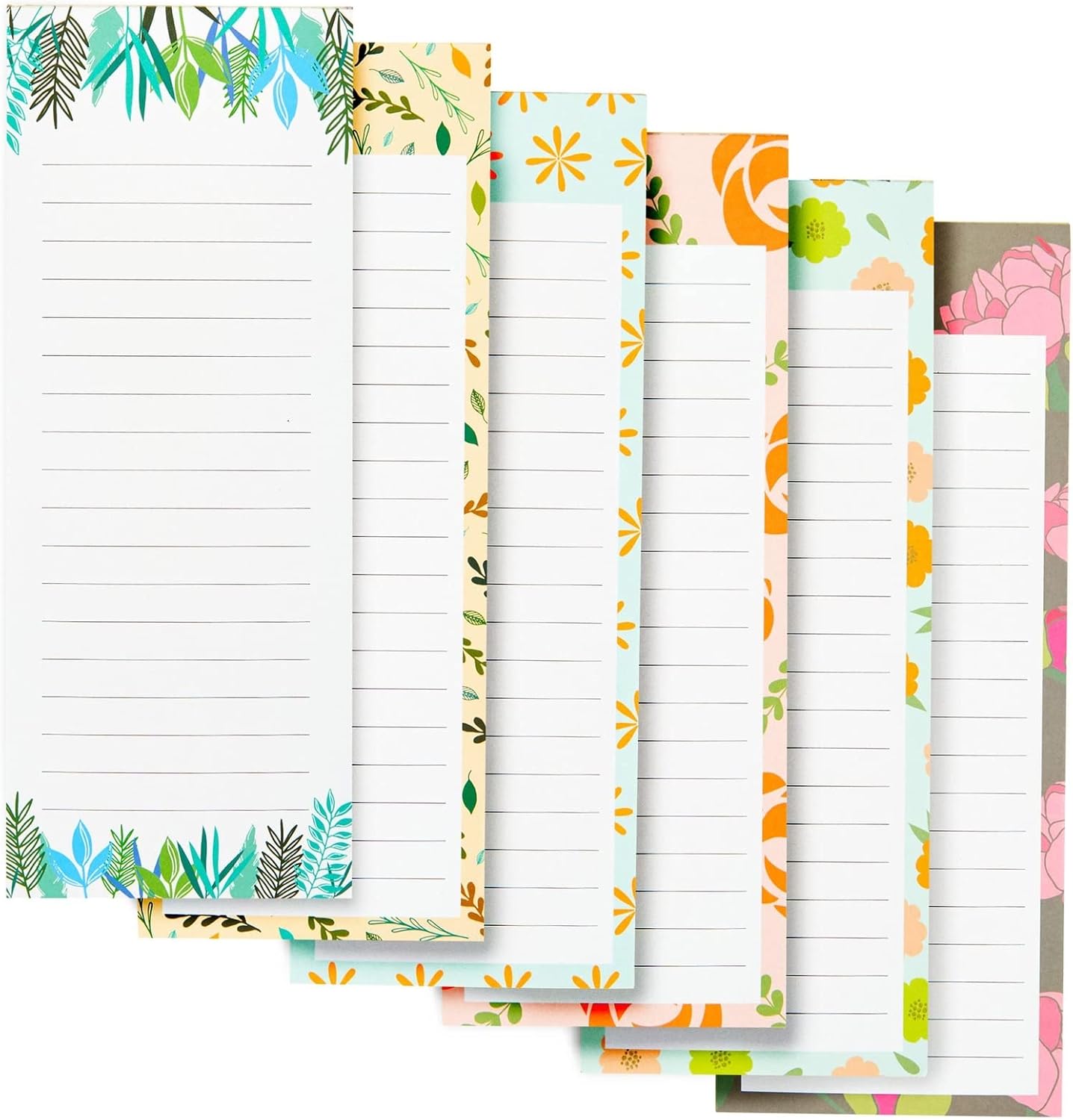 Juvale 6-Pack Magnetic Grocery List Pad for Fridge- Cute Shopping List Paper Note Pads for Refrigerator, To-Do Memos (6 Fruit Designs, 60 Sheets Each)