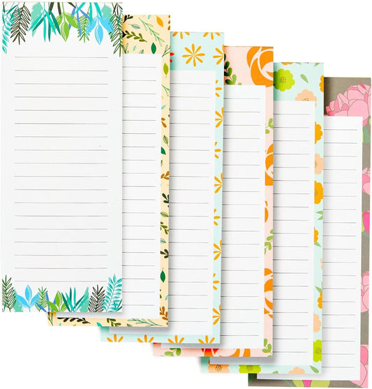 Juvale 6-Pack Magnetic Grocery List Pad for Fridge- Cute Shopping List Paper Note Pads for Refrigerator, To-Do Memos (6 Fruit Designs, 60 Sheets Each)