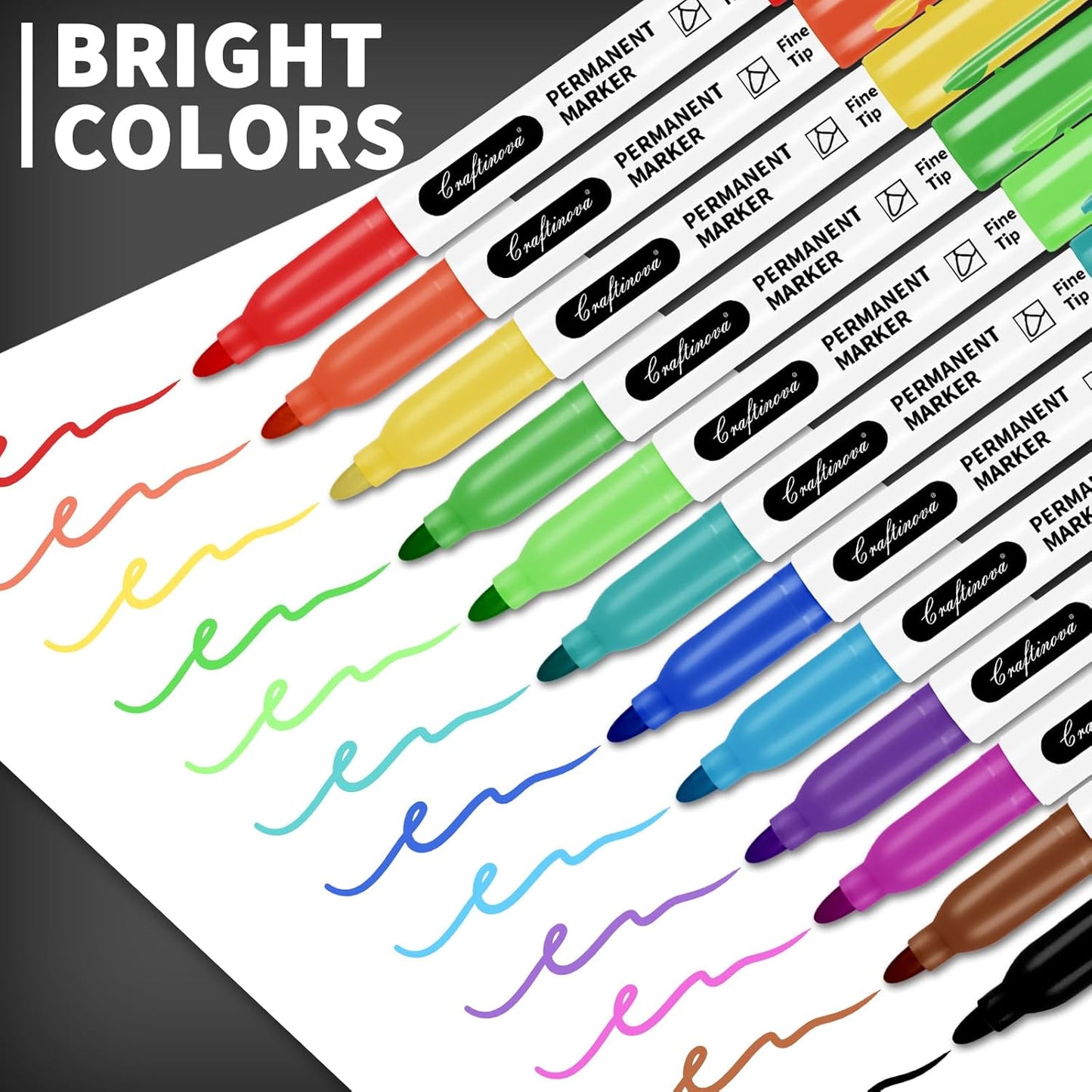 Black Ultra Fine Point Permanent Markers, Extra Fine Tip, Quick Drying and Waterproof, Fade Resistant Perfect on Paper, Glass, Metal, Plastic, Wood, Office & School Use, 30 Pack