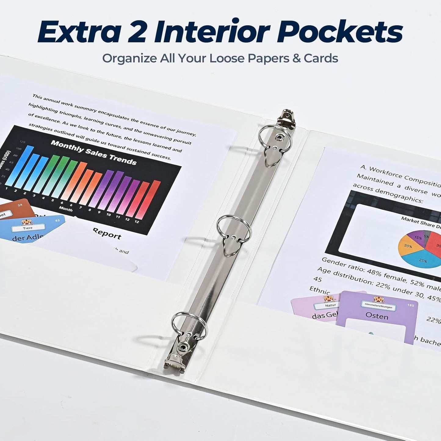 1 Inch 3 Ring Binders 24 Pack, Clear View Binder Bulk, White PVC-Free 3-Ring Binders for School, Office or Home, Fits 8.5 x 11 Inches Paper
