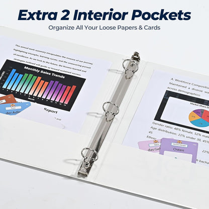 1 Inch 3 Ring Binders 24 Pack, Clear View Binder Bulk, White PVC-Free 3-Ring Binders for School, Office or Home, Fits 8.5 x 11 Inches Paper