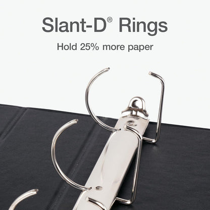 Oxford 2 Inch 3 Ring Binder, D-Ring View with XtraLife Hinge, Non-Stick PVC-Free, Black, 540-Sheet Capacity, Single Binder (1017675)