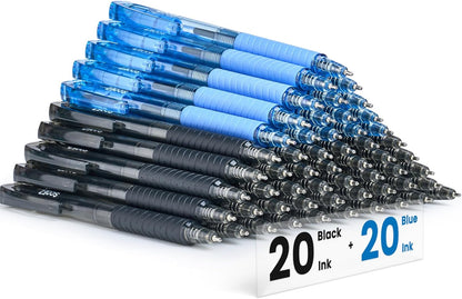 Sooez 40 Pack Bulk Pens Ballpoint, Smooth Writing Pens with Soft Grip, Retractable Black Ink Pens, Medium Point 1.0mm Pen for Journaling, Ballpoint Pen Office Supplies for Nurse, Server, Note Taking