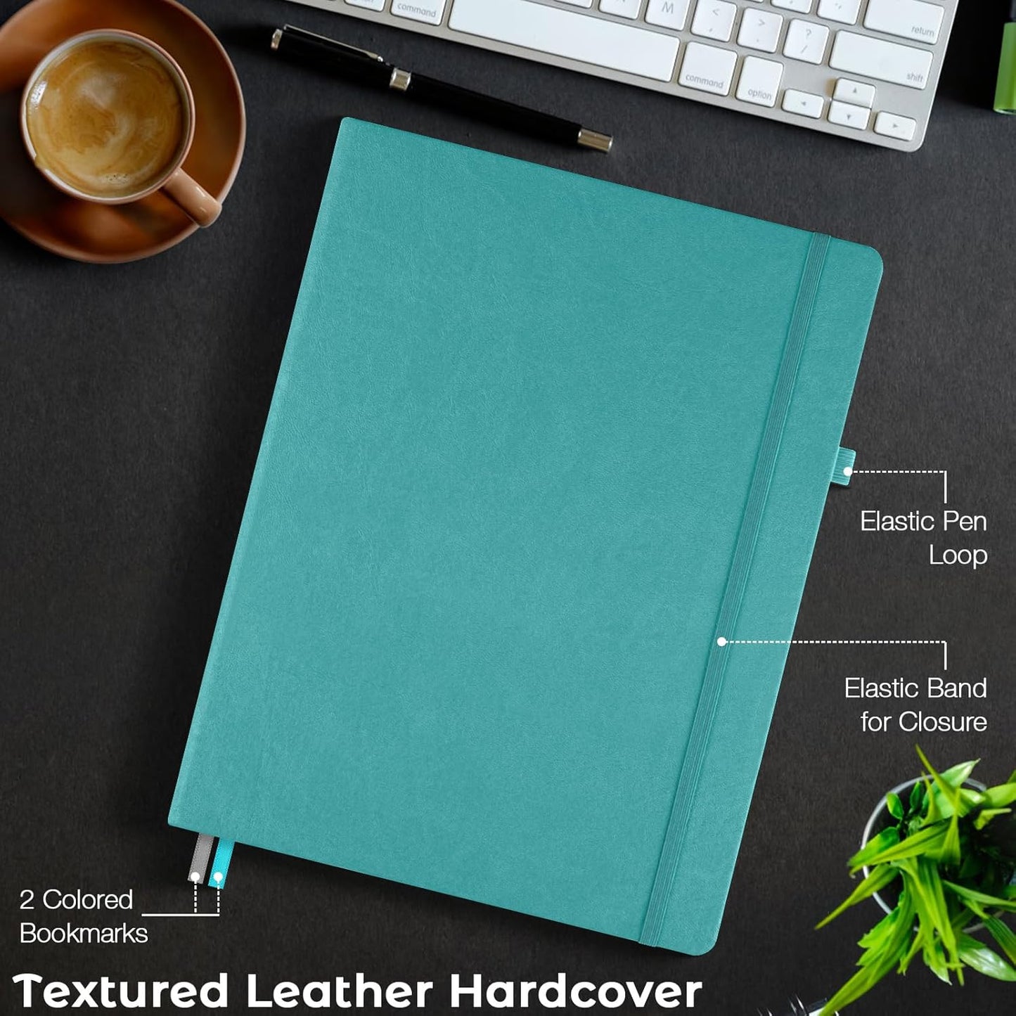 Graph Paper Notebook, Hardcover Notebook 8.5 x 11, Grid Notebook Journal for Women, Men, Large Leather Journals for Writing, Thick Paper, A4 Notebooks for Work, School Supplies, Engineering Brown