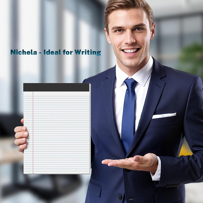 2-Pack Legal Pads 8.5"x11" Wide Ruled Note Pads - 100 Sheets (50/Pad) with Micro-Perforated Notepad & Chipboard Backing To-Do Lists Thick Lined Writing Paper Notebook for School & Office Supplies