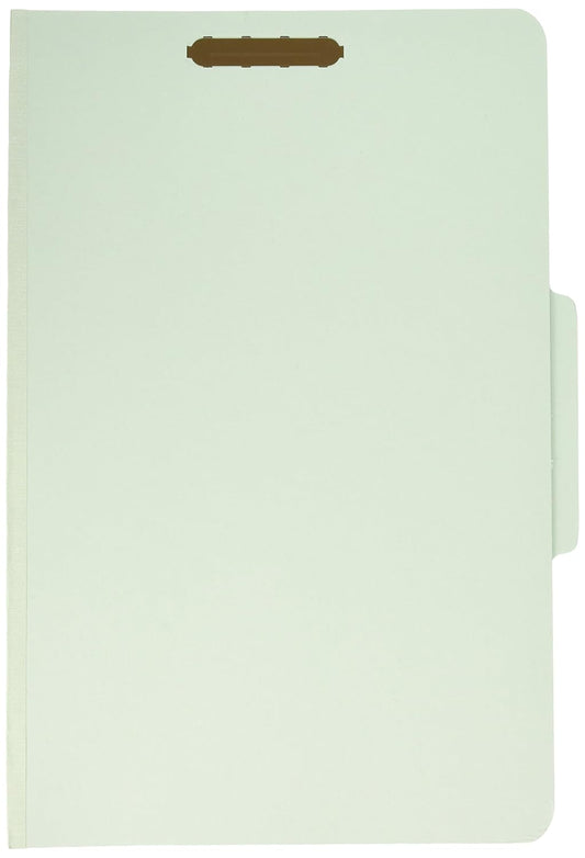Pendaflex Classification Folders - Standard, 1 Divider, 2" Embedded Fasteners, Legal Size, Light Green, 10 per Box (17175EE)
