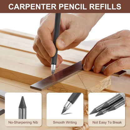 PATIKIL 12Pcs 5.6mm 2B Carpenter Pencil Lead Refills, Solid Dry Pencil Refills Break Resistant Lead Refill for Mechanical Carpenter Pencil Construction Pencils Art Drafting, Blue