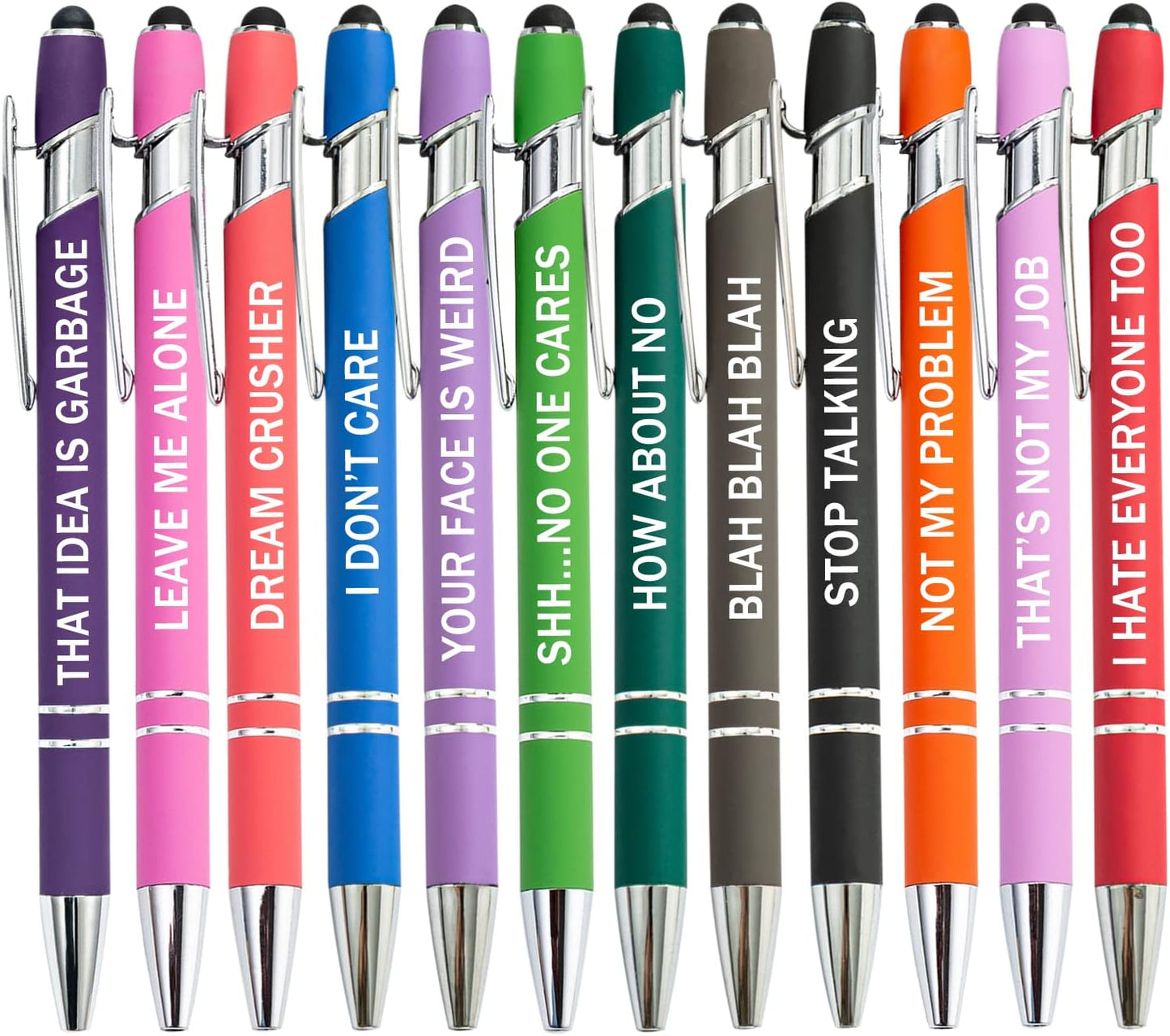 PASISIBICK 3.86 in Blue Ink Refills for Ballpoint Pen with Stylus Tip, Soft Touch Click Pen, 2 in 1 Metal Pens, Medium Point(Pack of 40)