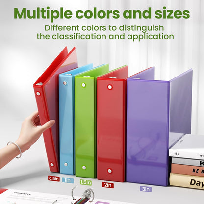 SUNEE 3 Ring Binder 3 Inch 1 Pack, Clear View Binder Three Ring PVC-Free (Fit 8.5x11 Inches) for School or Office Supplies, Pink