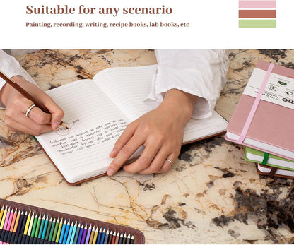 Stone Paper Notebook for Women Men, A5 Waterproof Notebook Hardcover Executive Journal, Ruled Notebooks for Work, Business, Writing, School, 160 Pages(Green)