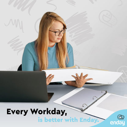 Enday 1 Inch Binder (6 Pack - Grey) 3 Ring Binder 1 inch with Clear View Cover and 2 Inside Pocket - for Letter Size 8.5 x 11'' Paper, Ideal for School Supplies, Office, and Home