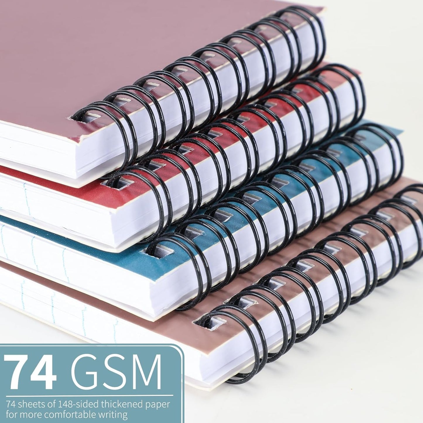 QiCheng 6pack Pocket Notebook Small Notepad Pocket Notepad Small Spiral Notebooks 3X5Inches (6)