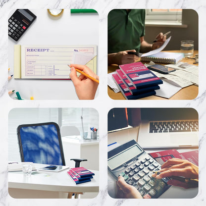 XKDOUS 2 Pack Money and Rent Receipt Book, 2-Part Carbonless, 2-3/4" x 6-1/2" Receipt Book for Small Business, 50 Sets per Book