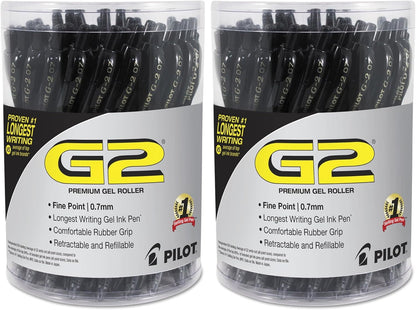 Pilot G2 Premium Gel Roller Pen, Retractable and Refillable, Fine Point 0.7 mm, Black Ink, 36 Count