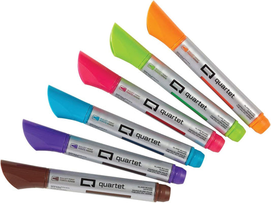 Quartet Dry Erase Markers, Glass Whiteboard Markers, Bullet Tip, Assorted Colors, 8 Pack (Q120000GBA)