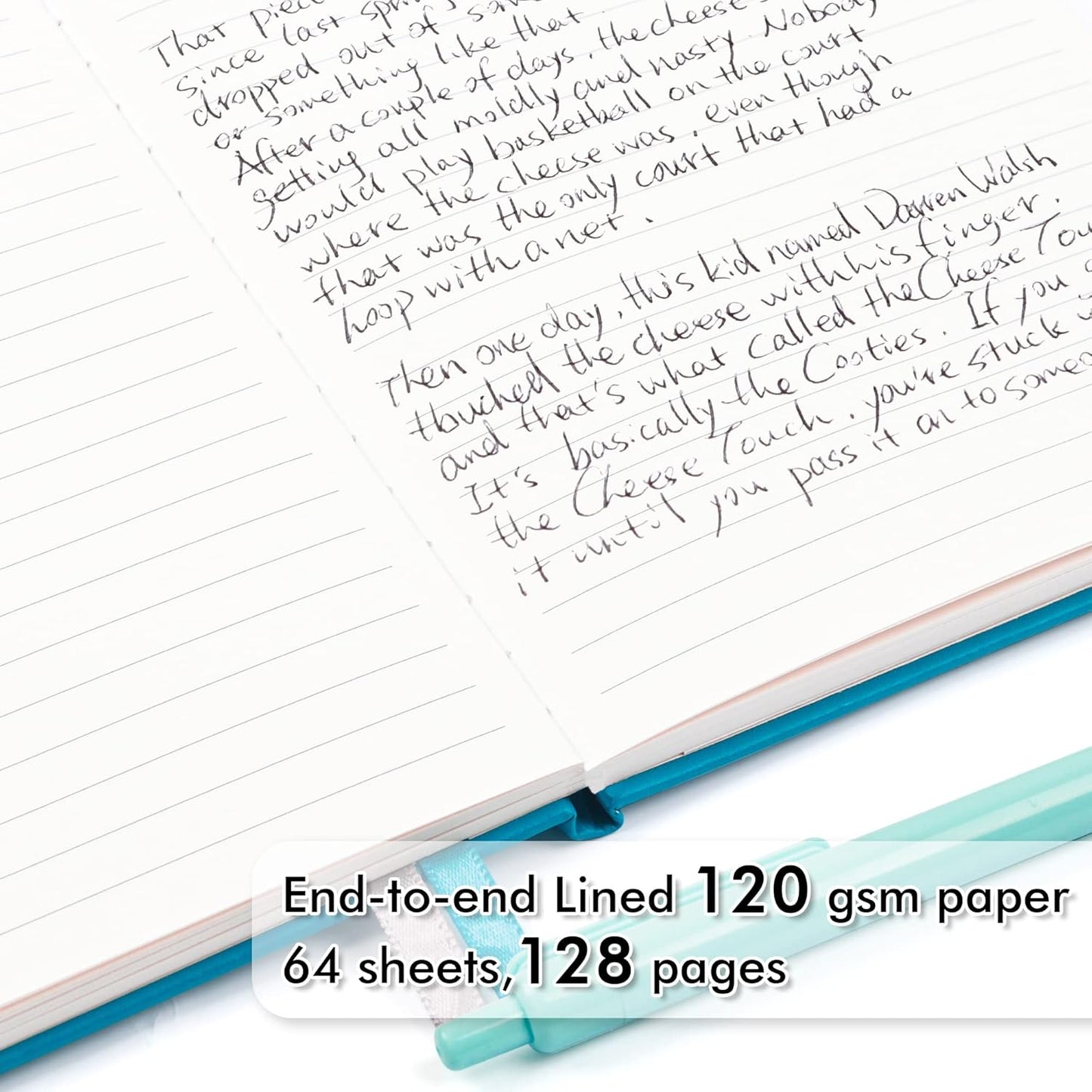 feela College Ruled Notebooks, 24 Pack Business Notebook Hardcover Lined Writing Journal with Pen Holder for Men Women Note Taking, with 24 Black Pens, 120 GSM, 5.1”x8.3”, A5, White