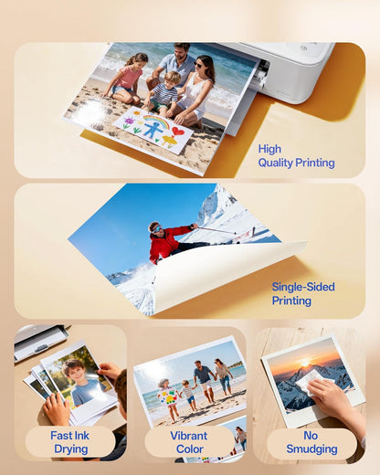 220 Sheets Photo Paper Glossy Inkjet 8.5x11 44lb 160Gsm A4 Letter Size Suitable for All Dye Ink Printers for Calendar Menu Brochure Paper Flyers Paper, Cards