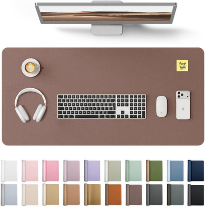 YSAGi Leather Office Desk Pad Protector, Large Mouse Pad, Non-Slip, PU Leather, Laptop Desk Blotter, Waterproof Writing Pad for Office and Home, Black, 23.6" x 13.8" - Colors B