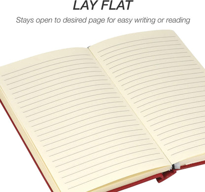 Samsill Large Hardcover Notebook, 240 Lined Notebook Pages, Black, 7.5 x 10 Inch
