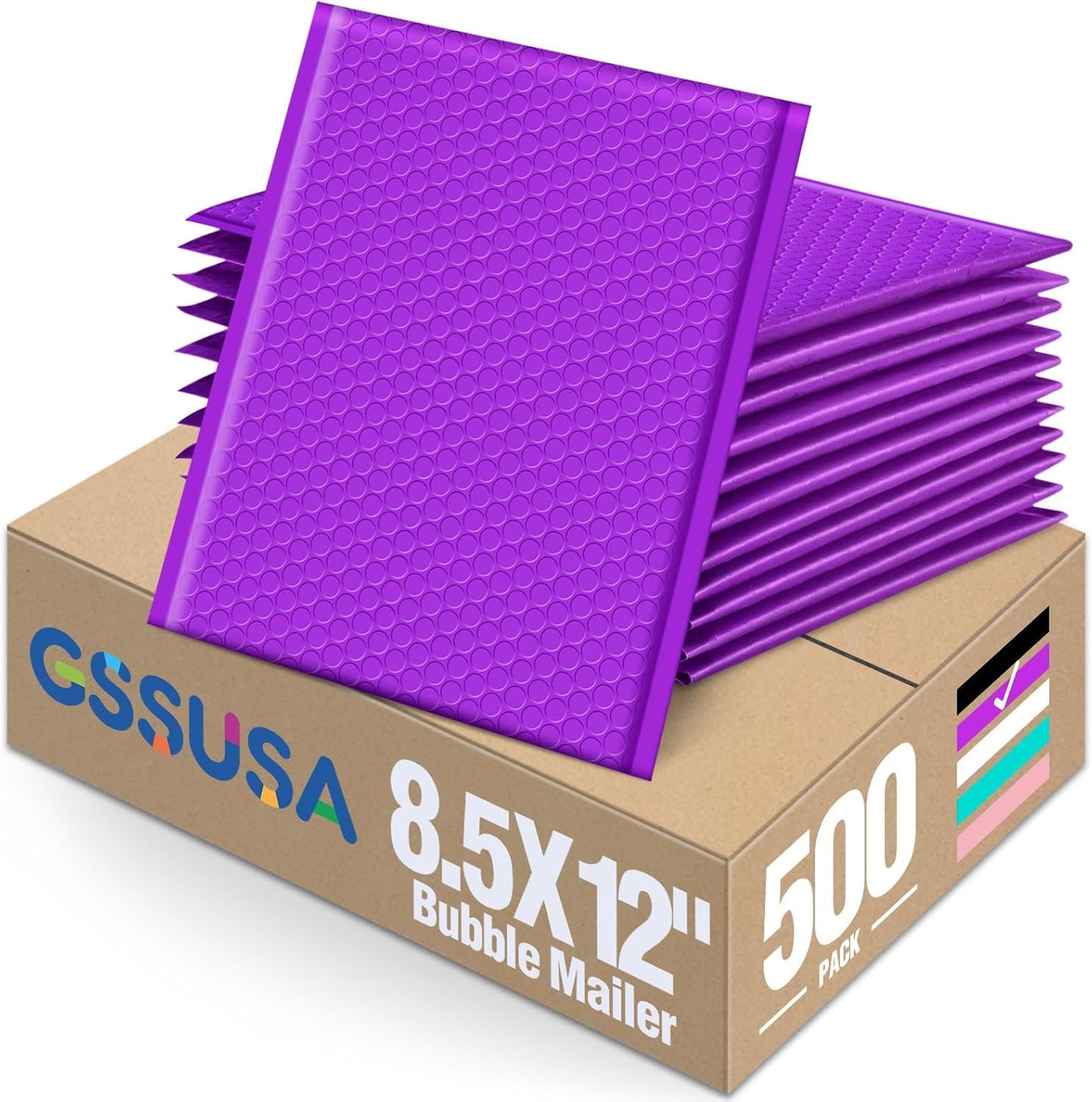 GSSUSA Black Bubble Mailers 4x8 Inches 50 Pack, Usable Size 4X7" Bubble Envelopes for Small Business, Padded Envelope, Shipping Mailers, Packaging Bags, Mailing Envelopes, Shipping Supplies