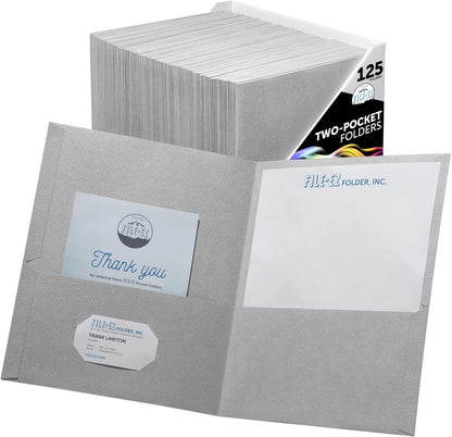 FILE-EZ Two-Pocket Folders, Navy Dark Blue, 25-Pack, Textured Paper, Letter Size (EZ-32523)