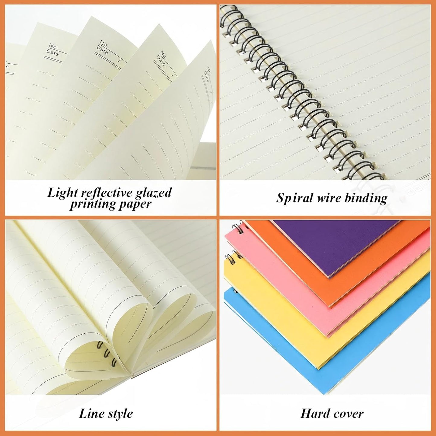 Leelosp 12 Pack Small Spiral Notebook Lined Spiral Journal College Ruled Notebook Wire Bound Kraft Cover, 120 Pages for Work (Multicolor,5.5 x 8.3 Inch)