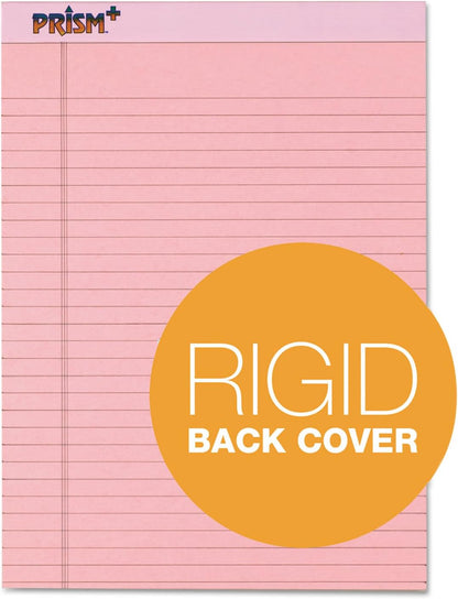 Tops Prism Writing Pads, 8-1/2" x 11-3/4", Legal Rule, Gray, Perforated, 50 Sheets, 12 Pack (63160)