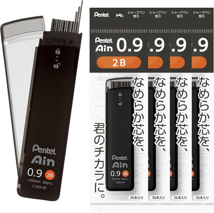 Pentel Ain AMZ-XC284HB3P Mechanical Lead, 0.02 inches (0.4 mm), HB, 3 Pieces