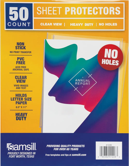 Samsill No Hole Sheet Protectors