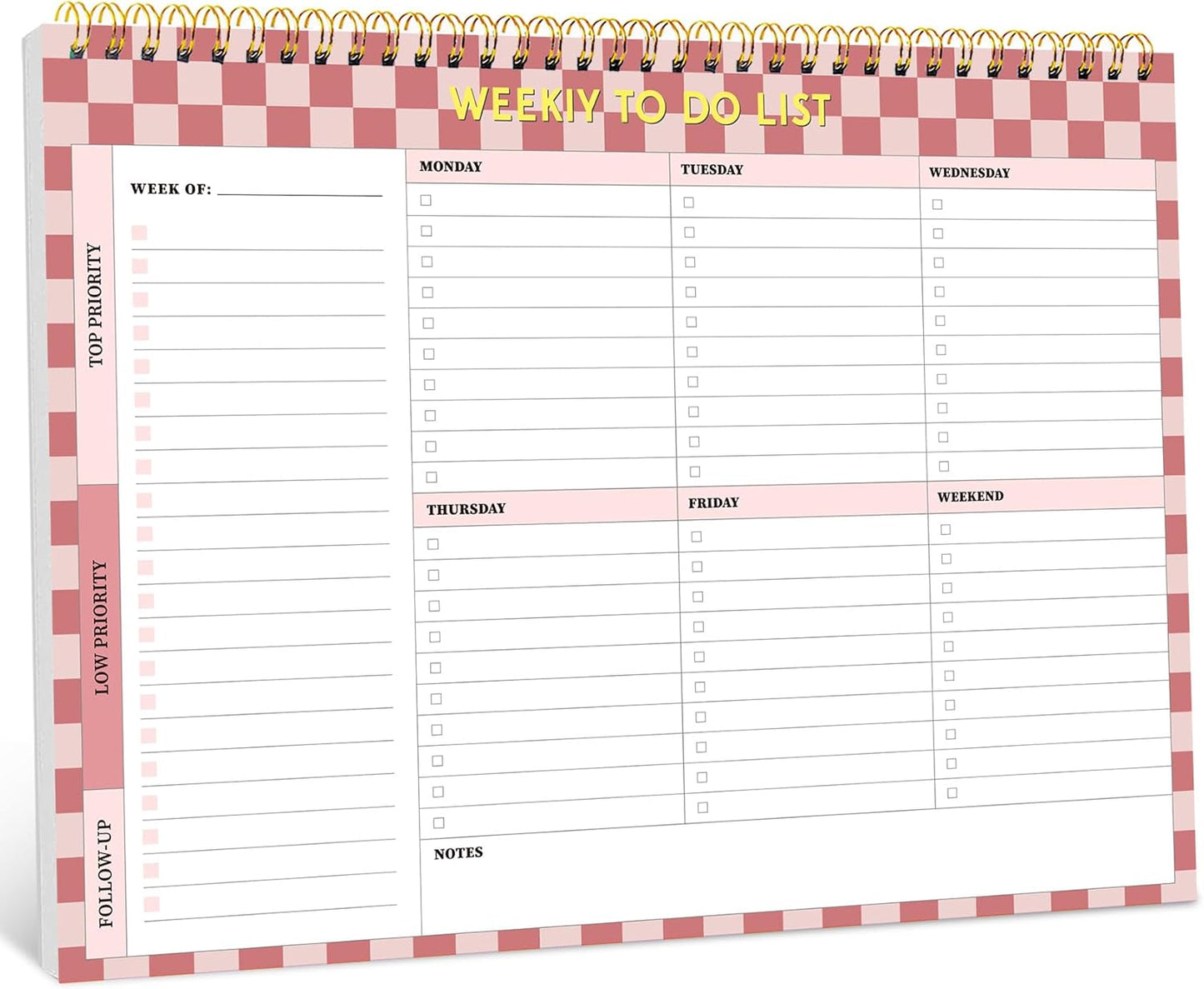 Taja Weekly To Do List Notepad with 52 Undated Sheets（8.5"×11"）- Weekly Desk Planner for Women & Man, Work and Home -1 Pack Violet Dream