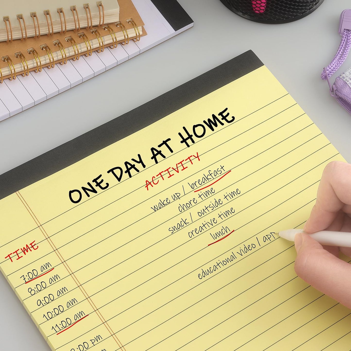 ZZTX Legal Pads 8.5 x 11 Inch White Writing Notepad, Lined Writing Pads for Work Office School, 50 Sheets Per Pad, A4, 1 Pack