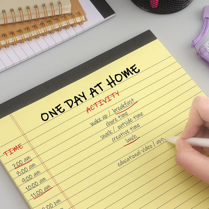 ZZTX Legal Pads 8.5 x 11 Inch White Writing Notepad, Lined Writing Pads for Work Office School, 50 Sheets Per Pad, A4, 1 Pack