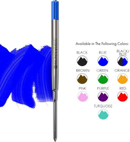 Monteverde Soft Roll Ballpoint Pen Refills to Fit Parker-Style Pens, Medium Point, Brown, 2-Pack, Smooth Writing Technology for Parker, Conklin, Schmidt, and More